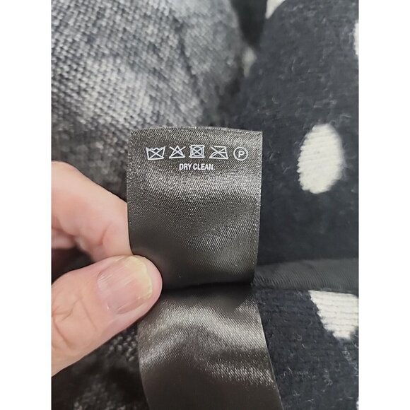 Anthropologie FIELD FLOWER HTF Black Polka Dot Wool Sweater Coat Dots Petite MP - Picture 11 of 12